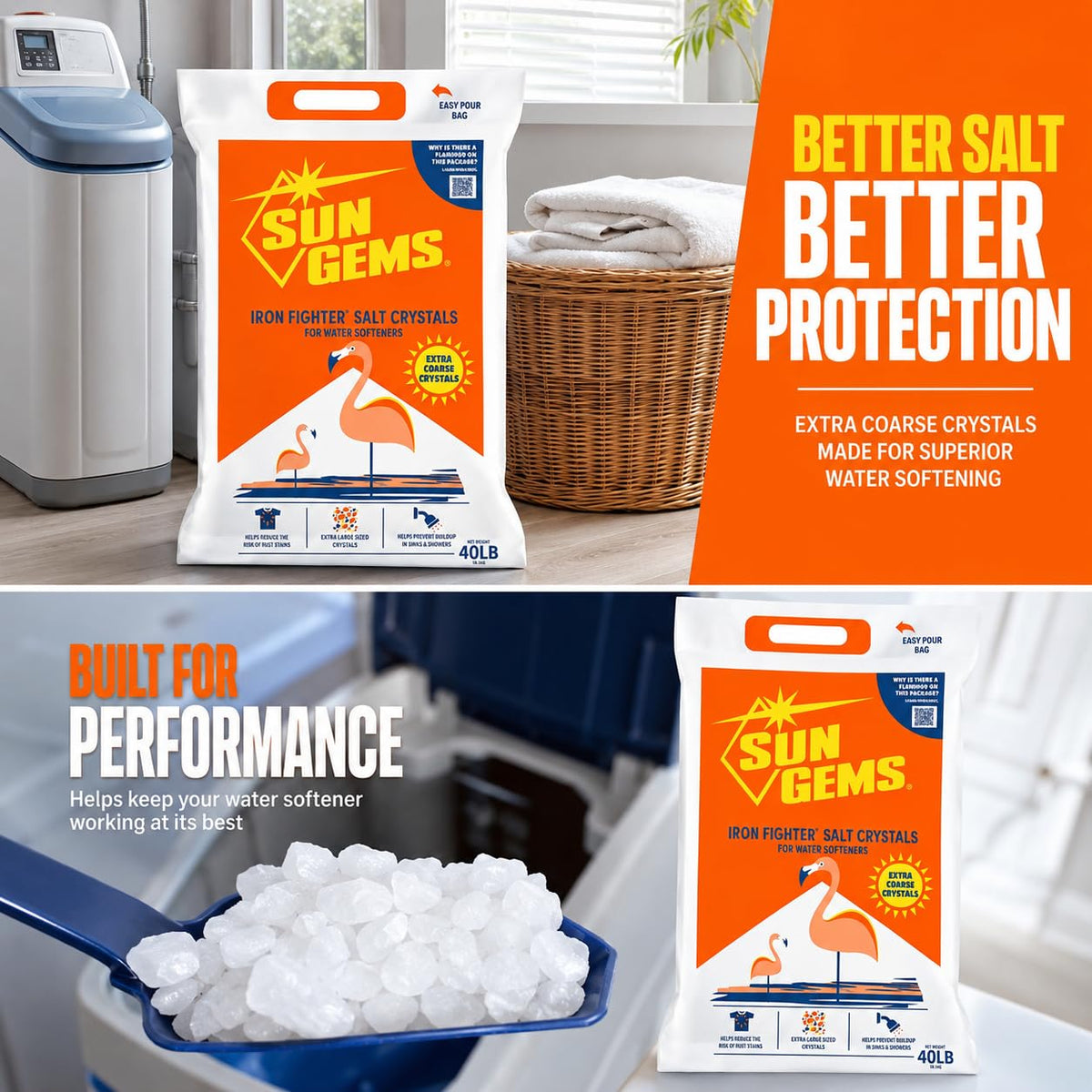 Water Softener Salt Crystals 40 lb 2 Pack G16731