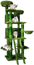 70.87'' Cat Tree Tower with Scratching Post and Hanging Hammock I316