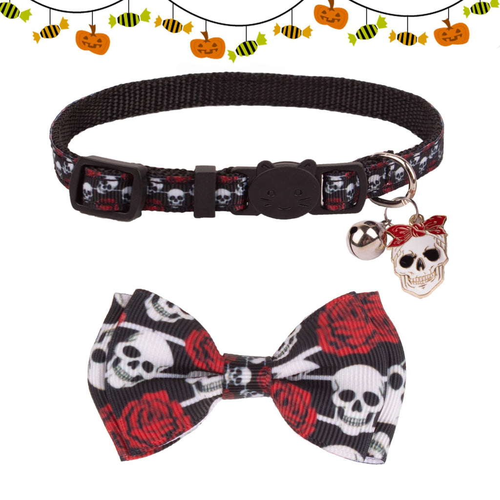 Halloween Cat Collar with Bow Bell T6989