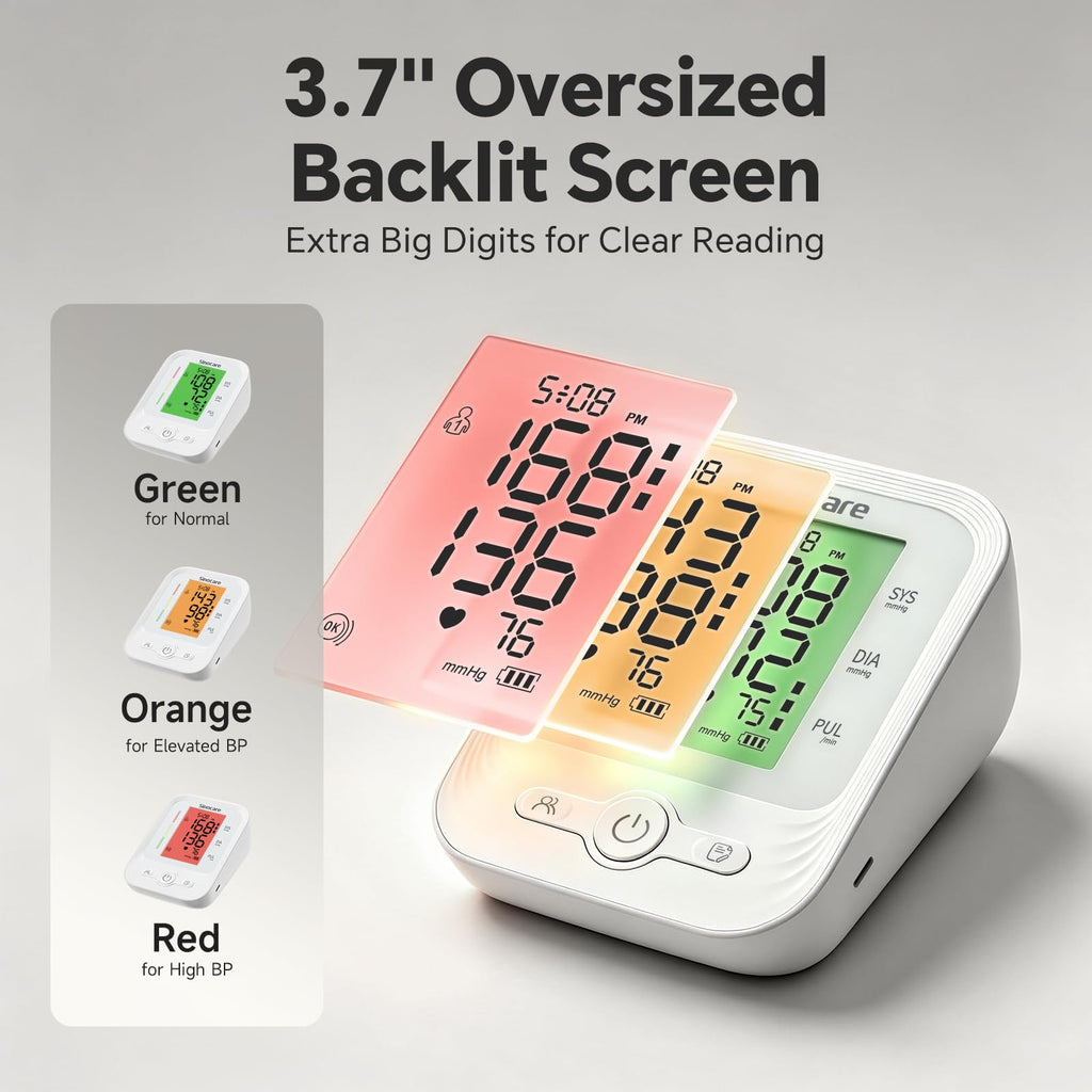 Upper Arm Blood Pressure Monitor with Adjustable Cuff U837