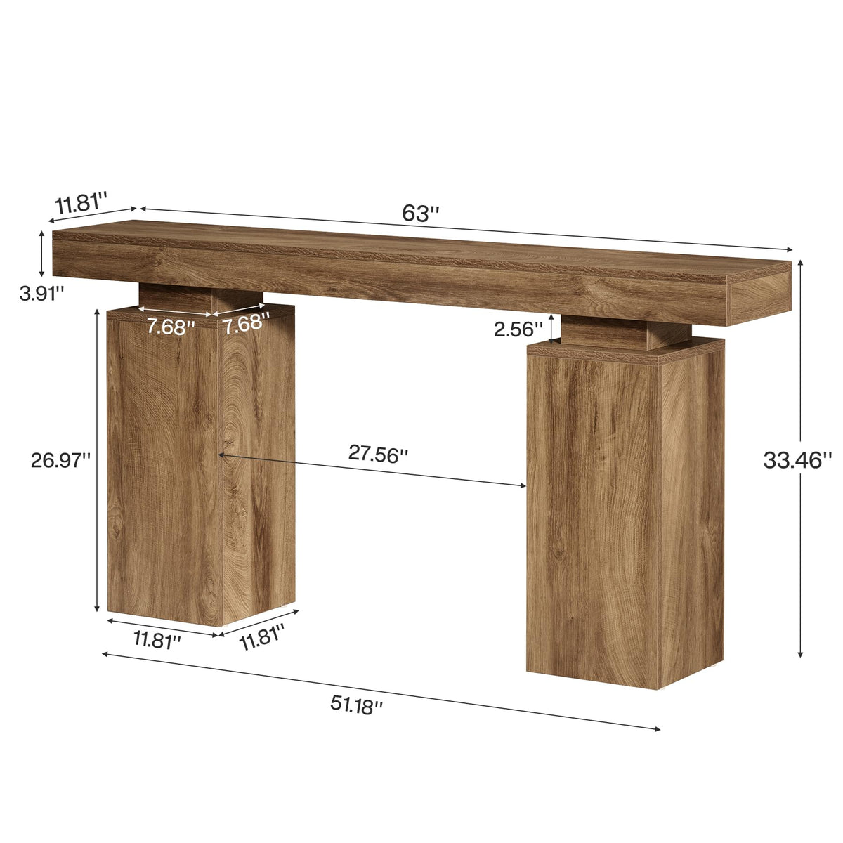 63-Inch Farmhouse Console Table D865
