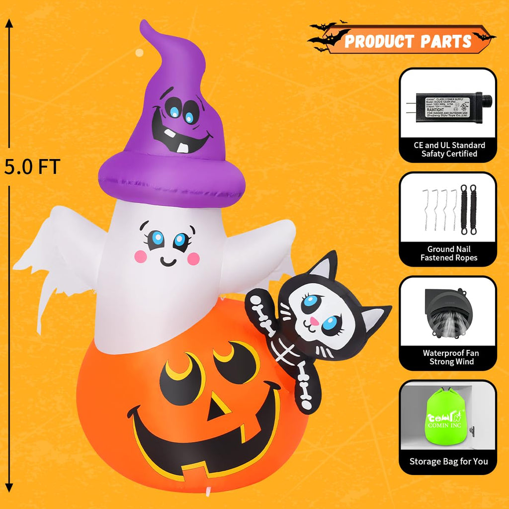 5 FT Halloween Inflatables with Built-in LEDs K7874