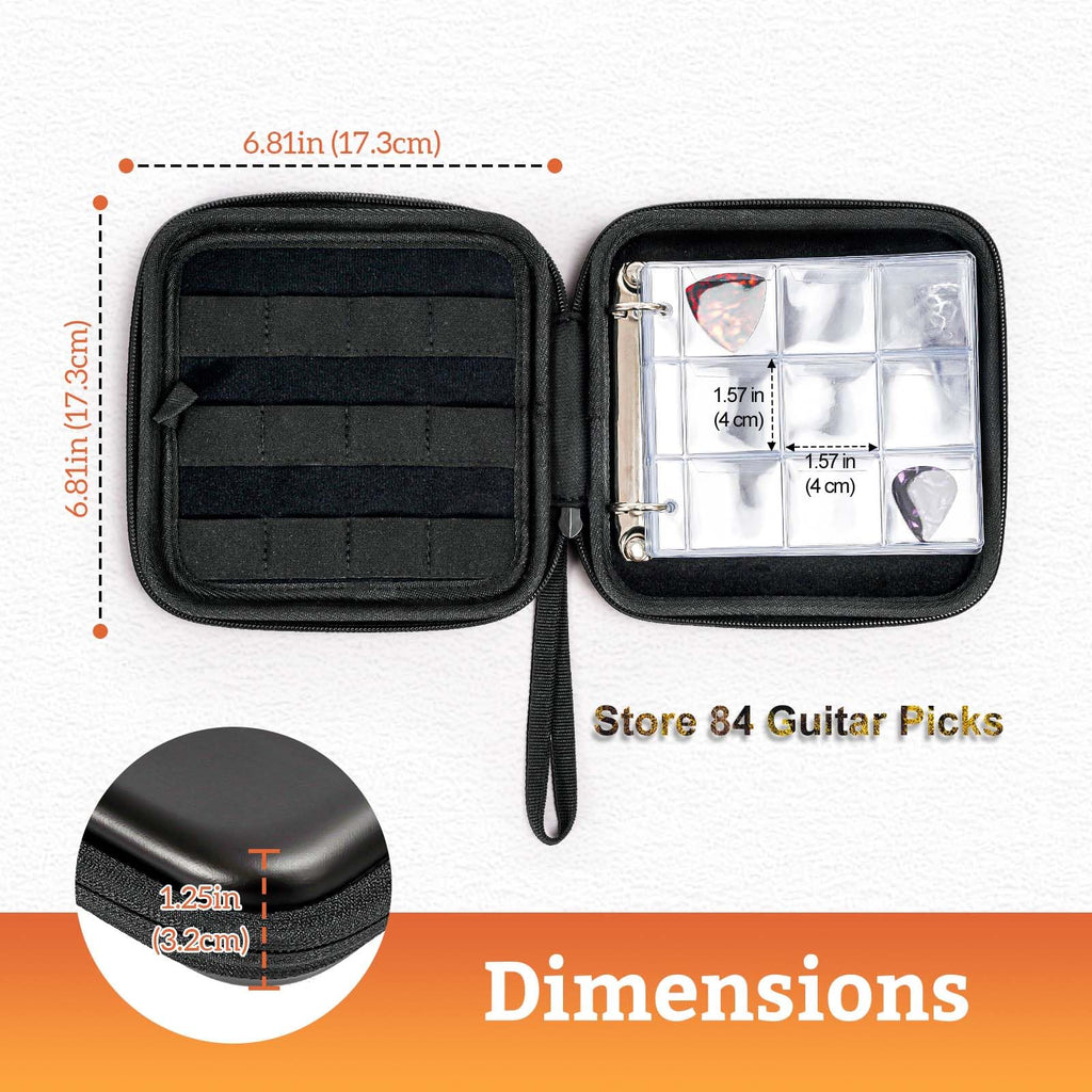 Black Guitar Pick Case Holds 84 pcs Picks U153632