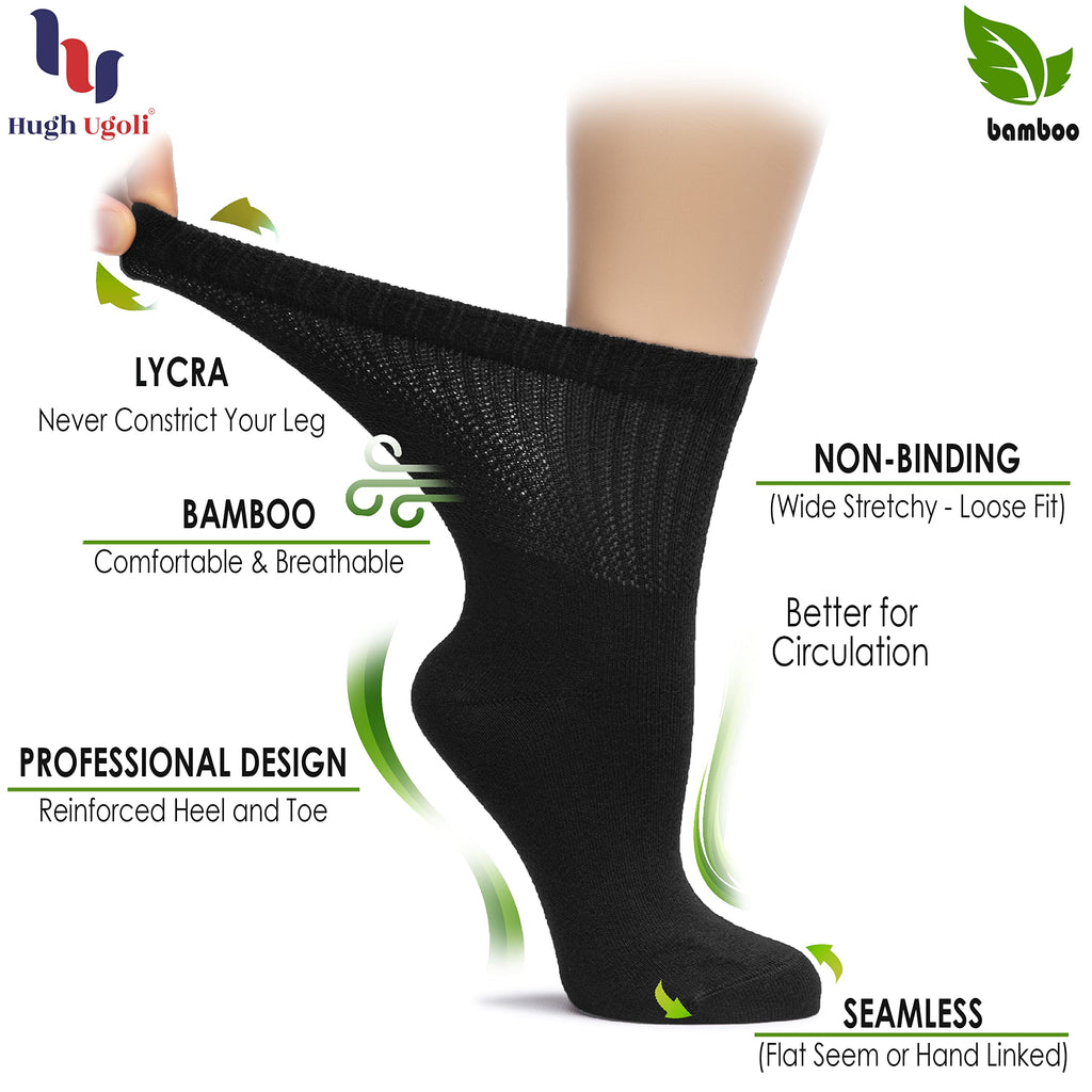 Bamboo Loose Fit Crew Socks 4 Pairs E3303