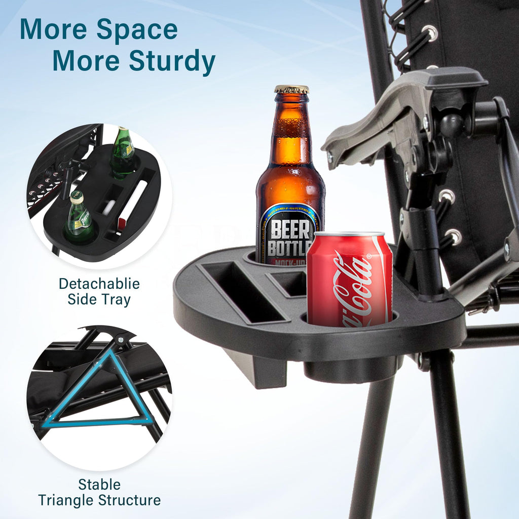 Zero Gravity Chair Set of 2 Folding Patio Lounge Recliner with Pillows Cup Holder G262