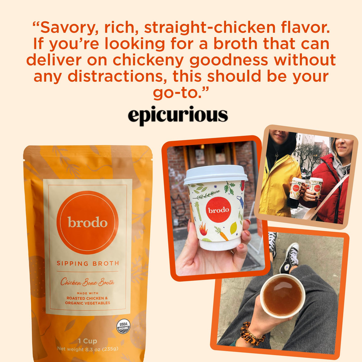 Organic Chicken & Beef Bone Broth 6x 8.3 oz Q603