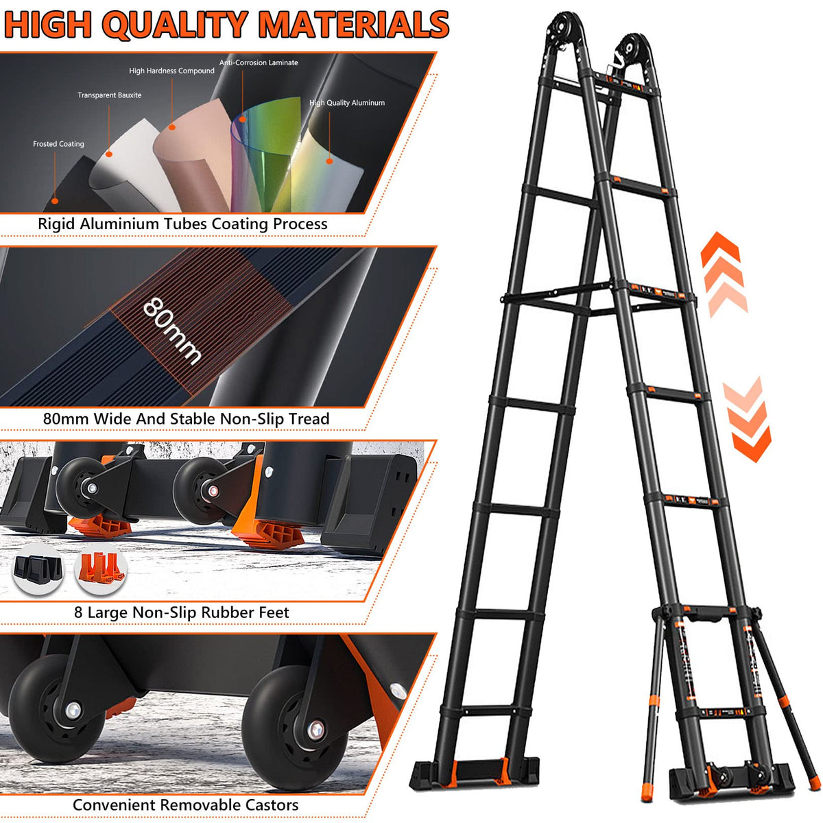 Aluminum Telescoping Ladder 330lbs B859163
