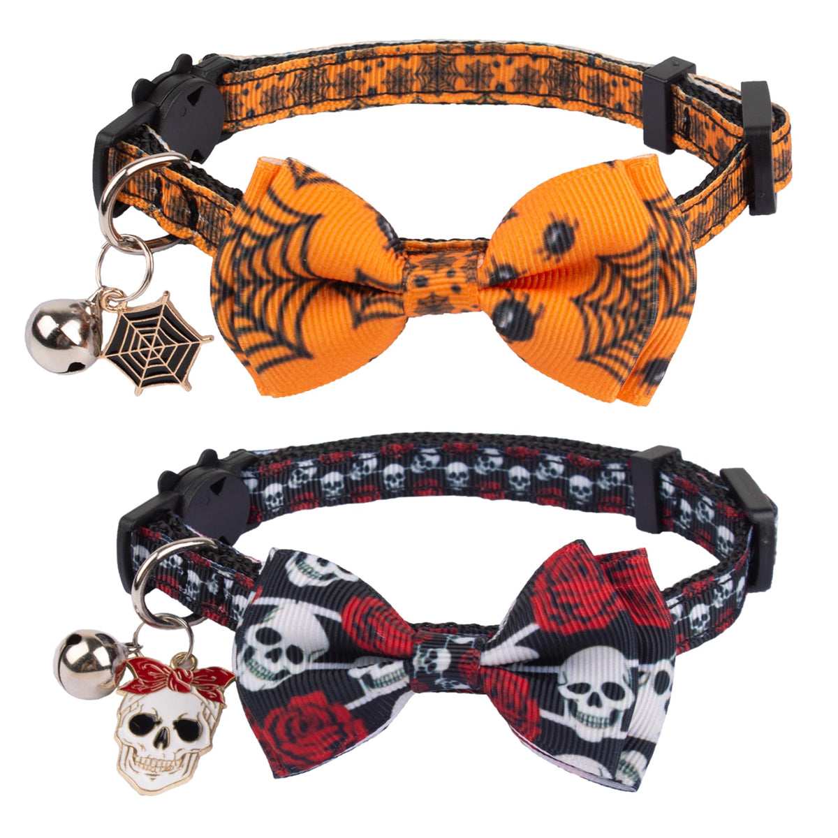 Halloween Cat Collar with Bow Bell T6989
