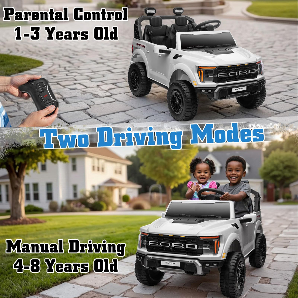 White 24V 2 Seater Ride On Truck J62599