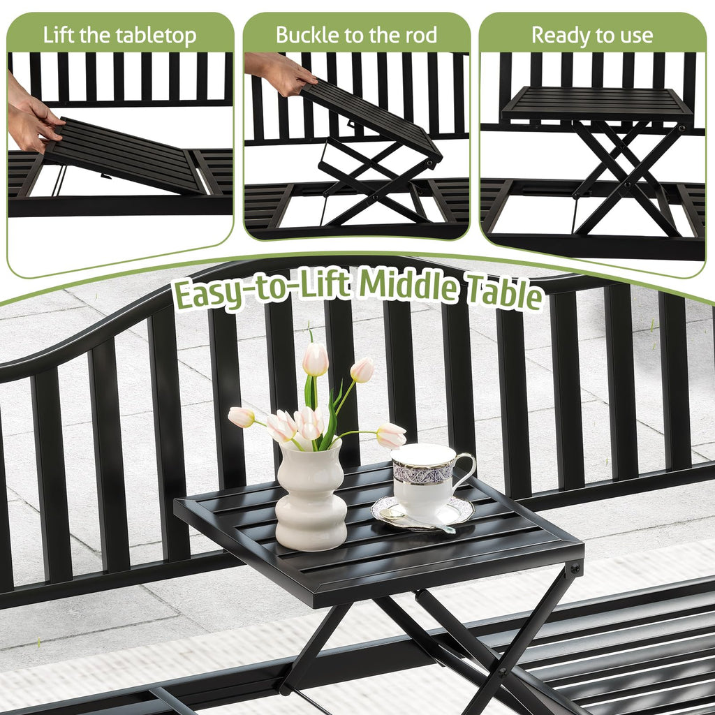 60” Metal Outdoor Garden Park Bench R83288