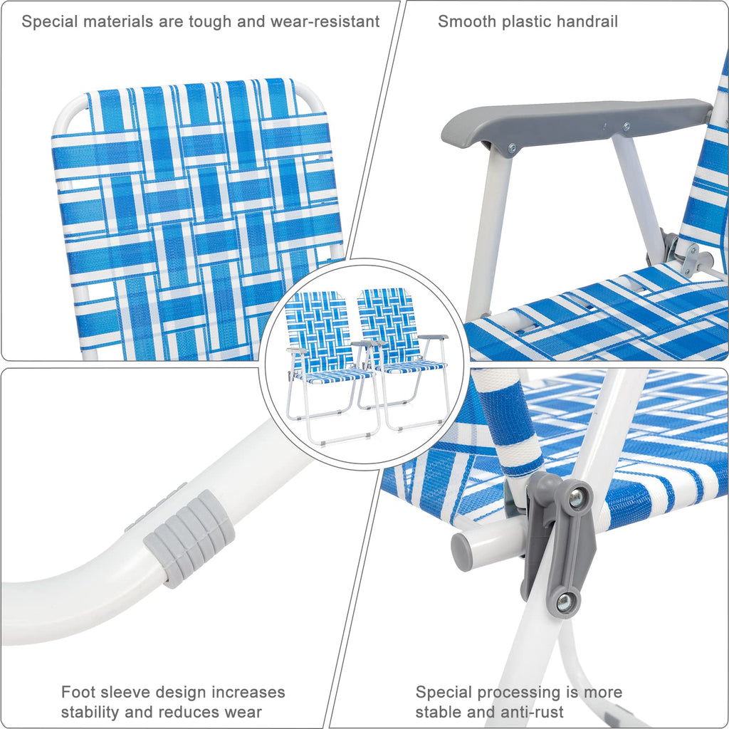 Set of 2 Blue Webbed Folding Camping Chairs Q56826