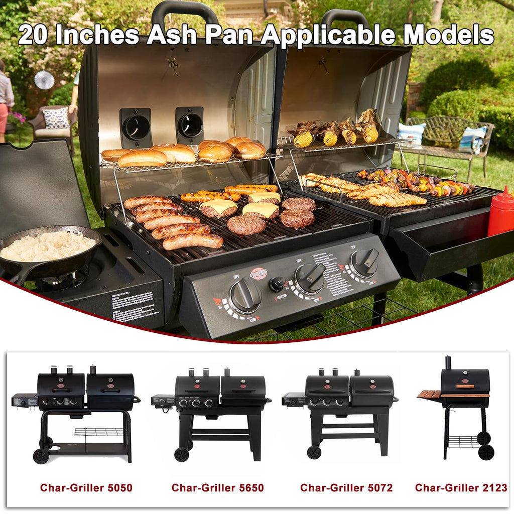20 Inches Ash Pan Drip Pan and Grill Grates for Charcoal Grills C8842