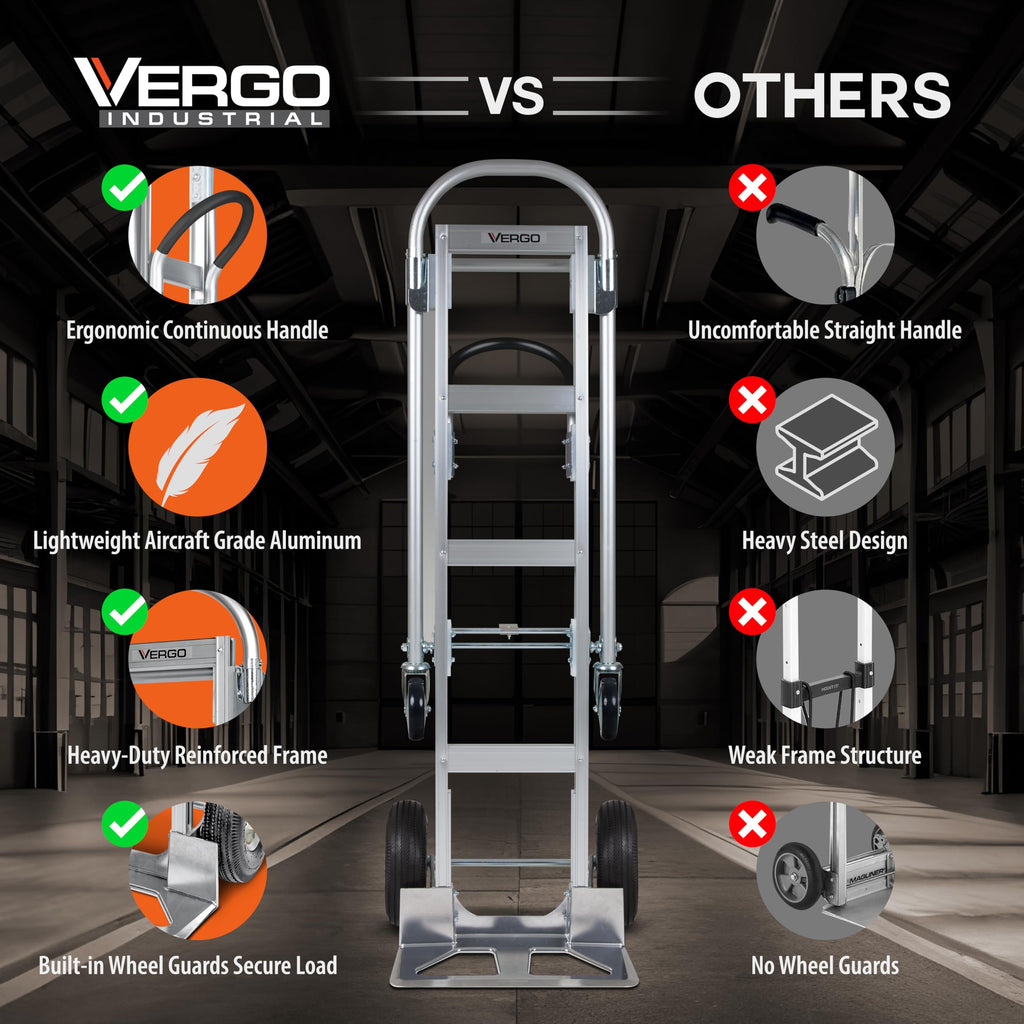 Heavy Duty Aluminum 2 in 1 Convertible Hand Truck 800 lb Capacity V59858