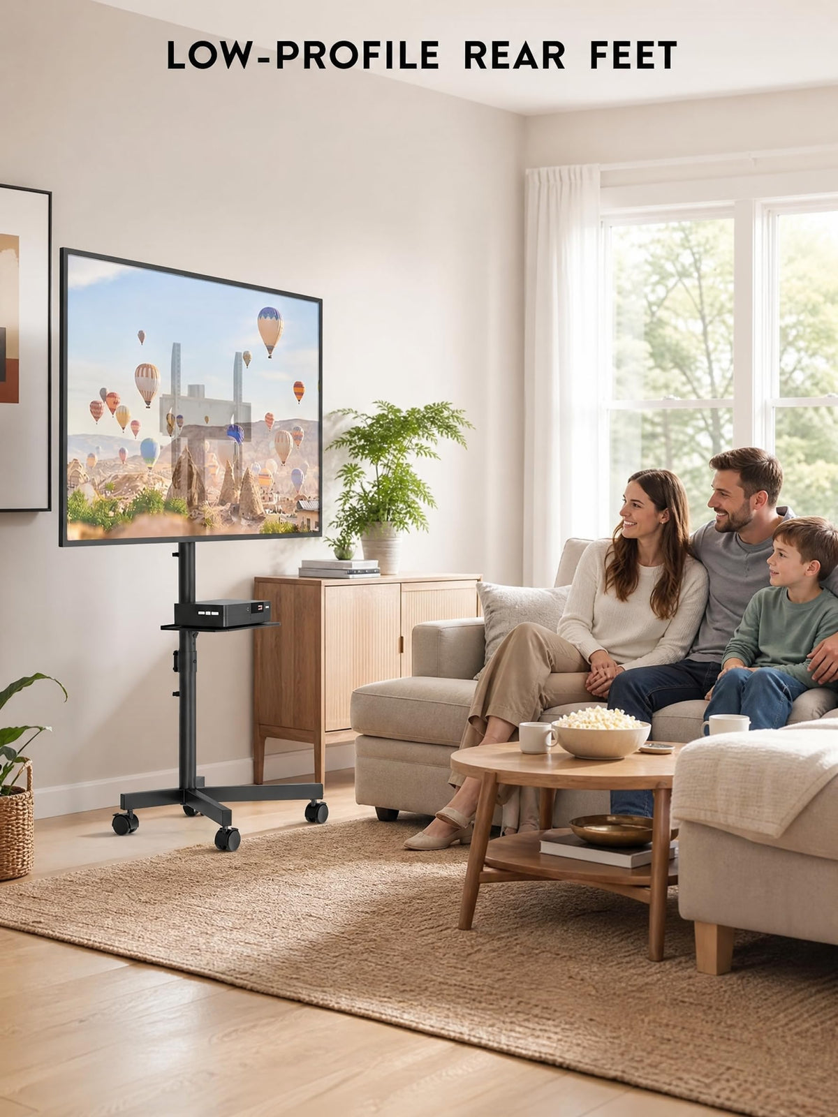 Black Rolling TV Stand for 23-65 Inch TVs O971324