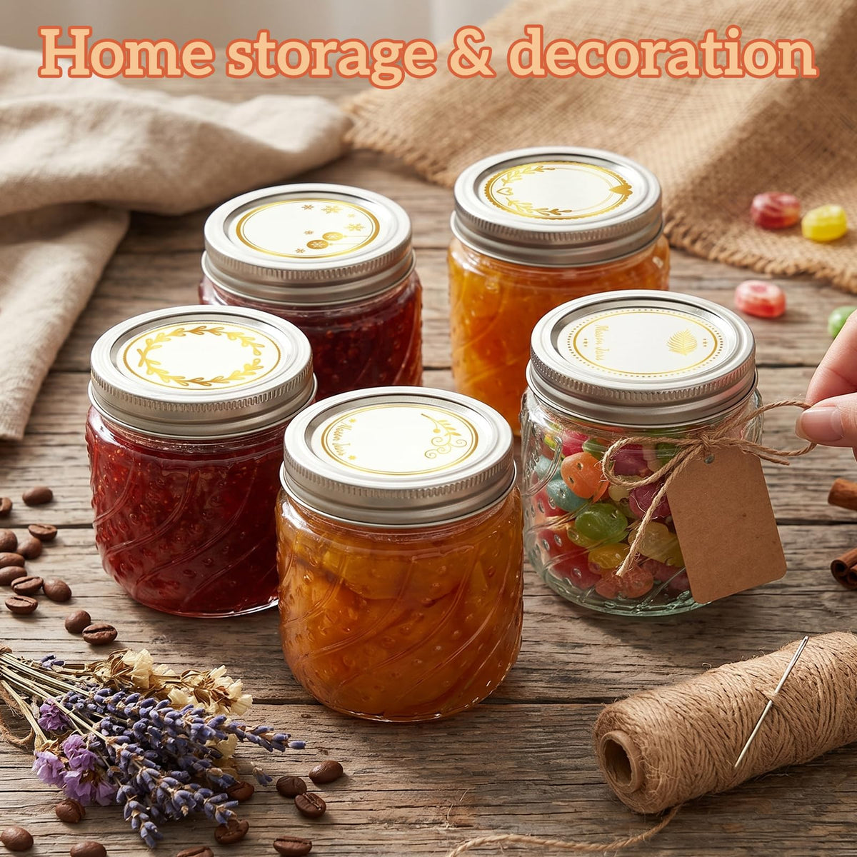 16oz Wide Mouth Mason Jars with Lids and Bands, 8 Pack Y923283