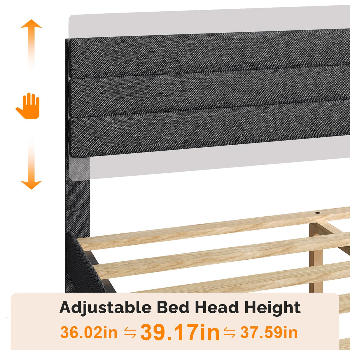 Queen Size Linen Fabric Upholstered Platform Bed Frame I895