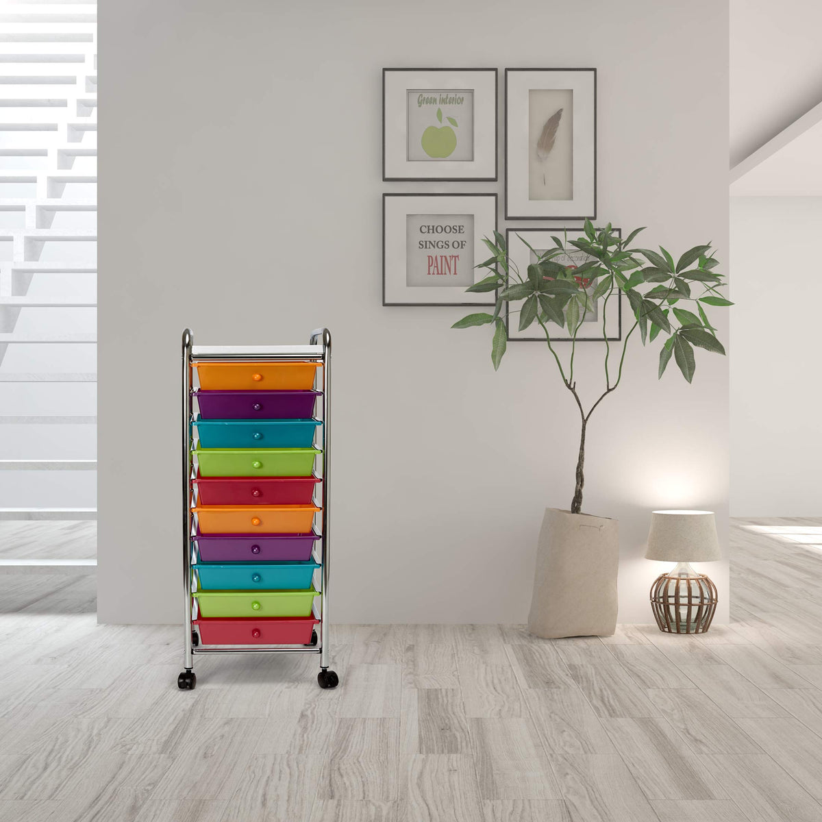 10 Drawer Rolling Storage Cart B195