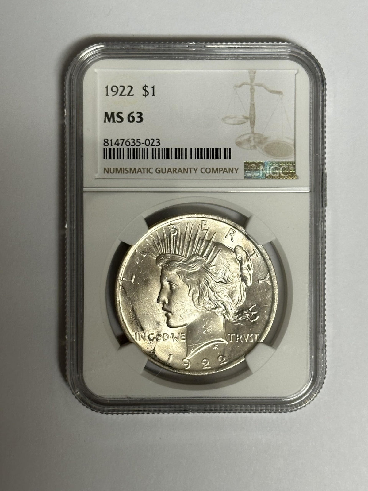 1922 Peace Dollar W971