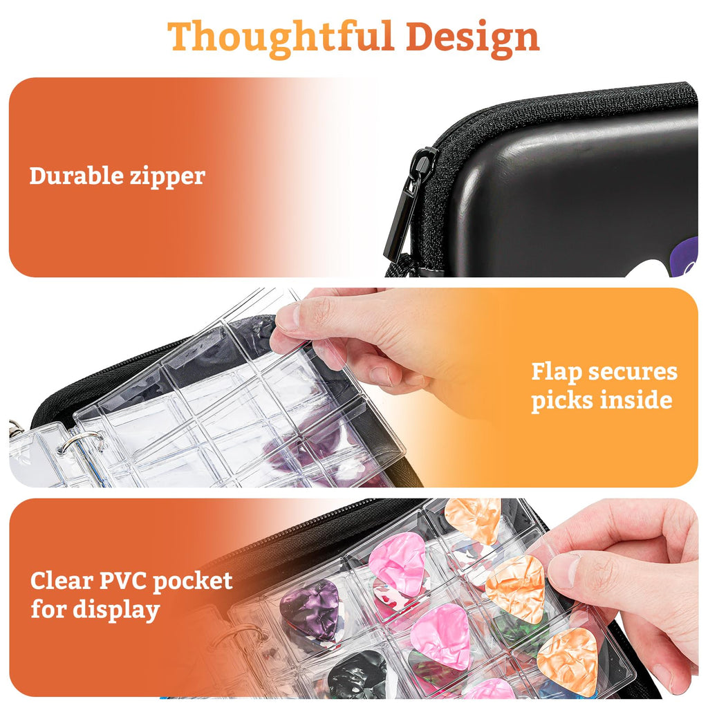 Black Guitar Pick Case Holds 84 pcs Picks U153632