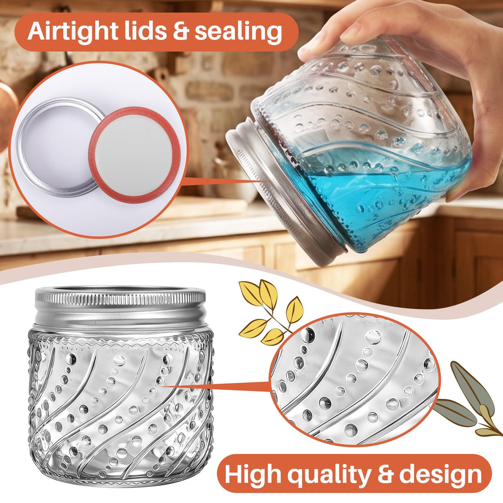 16oz Wide Mouth Mason Jars with Lids and Bands, 8 Pack Y923283