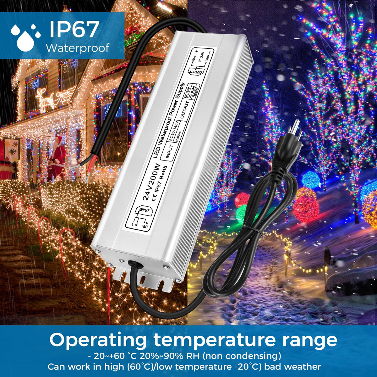 200W 24V IP67 Waterproof LED Driver C7281
