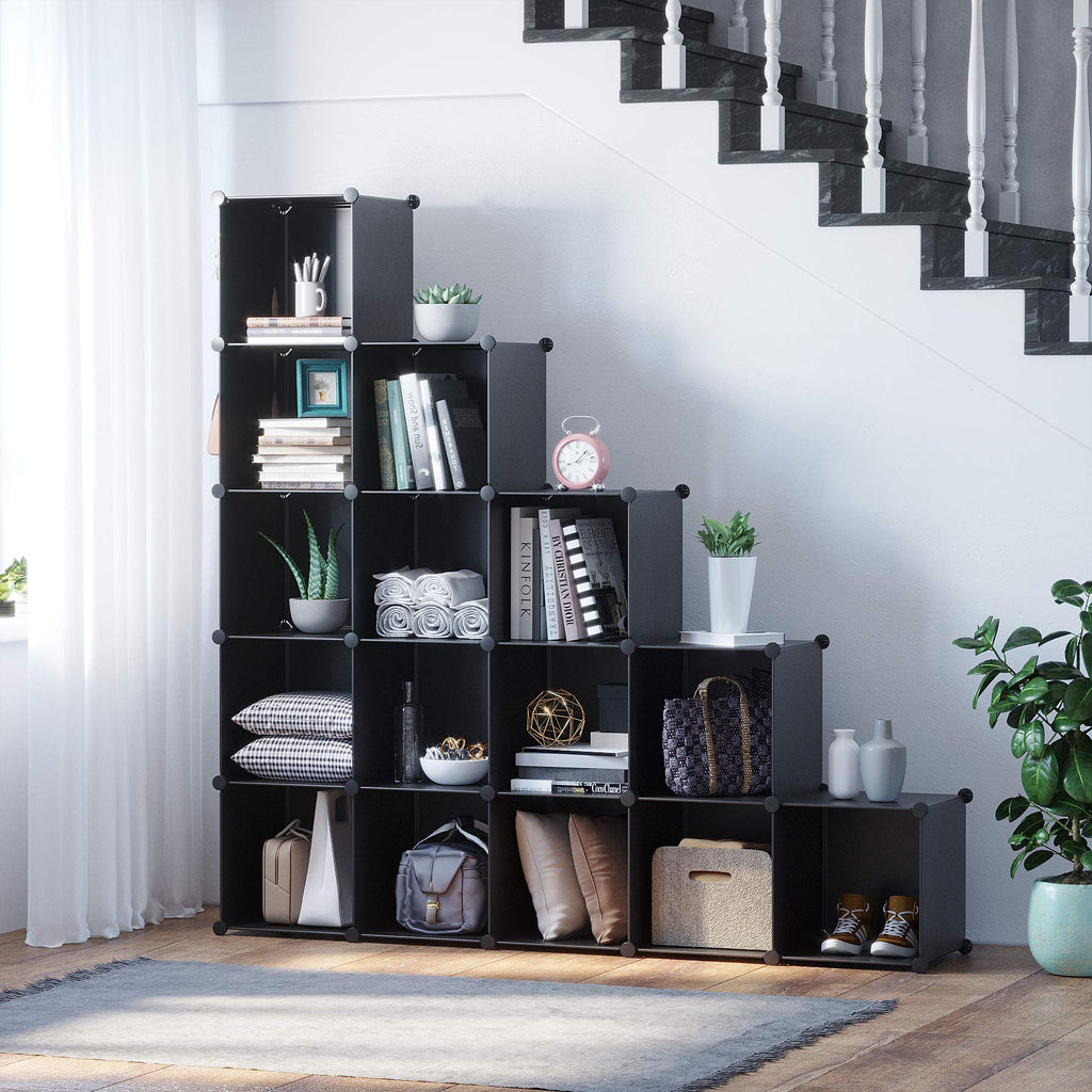 16 Cube Black Storage Organizer I45862