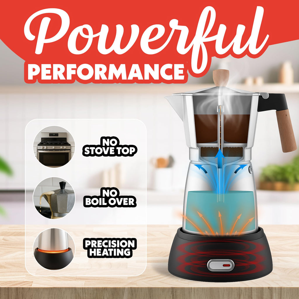 6 Shot Electric Moka Pot Espresso Maker M2710
