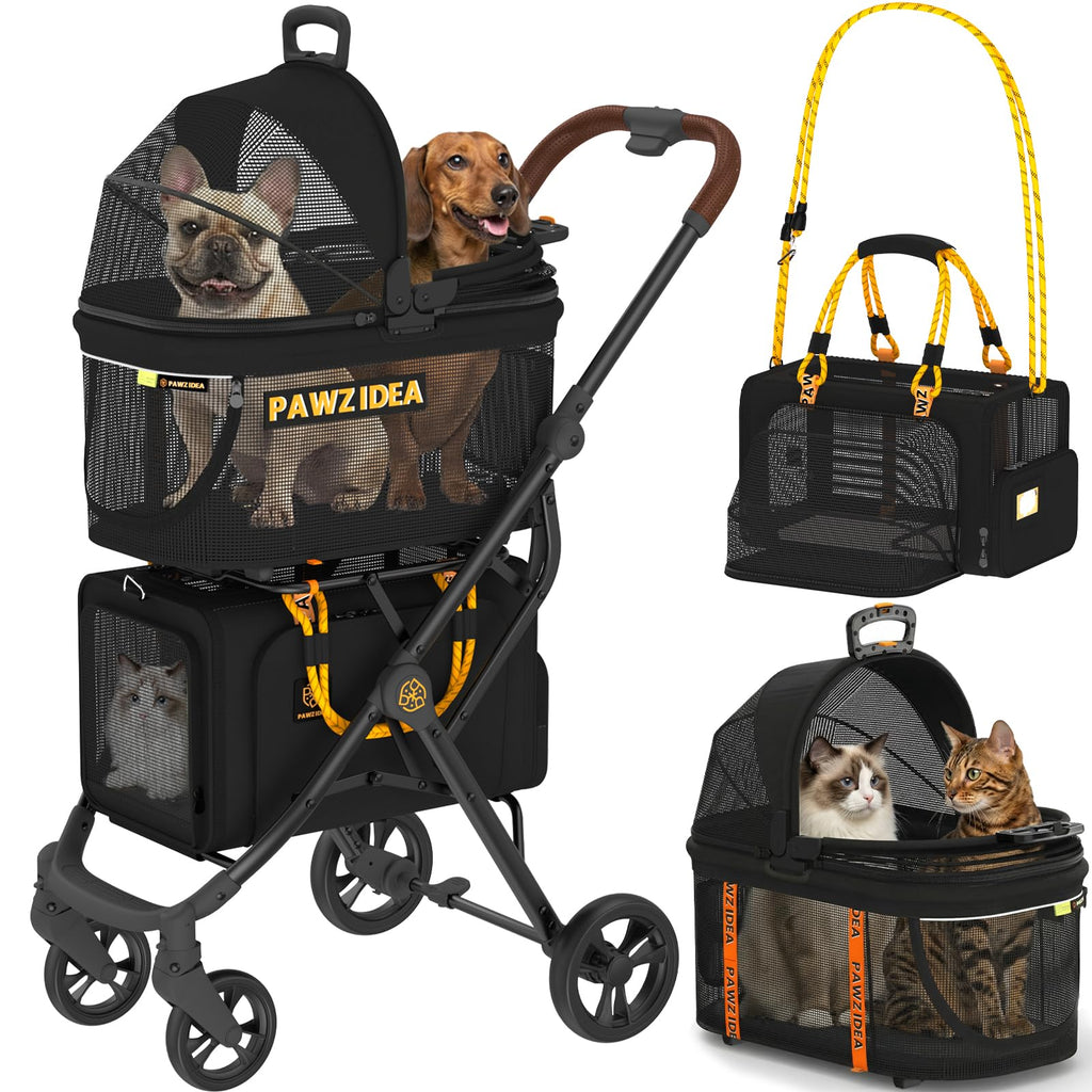 Double Pet Stroller with 2 Detachable Carrier X12227