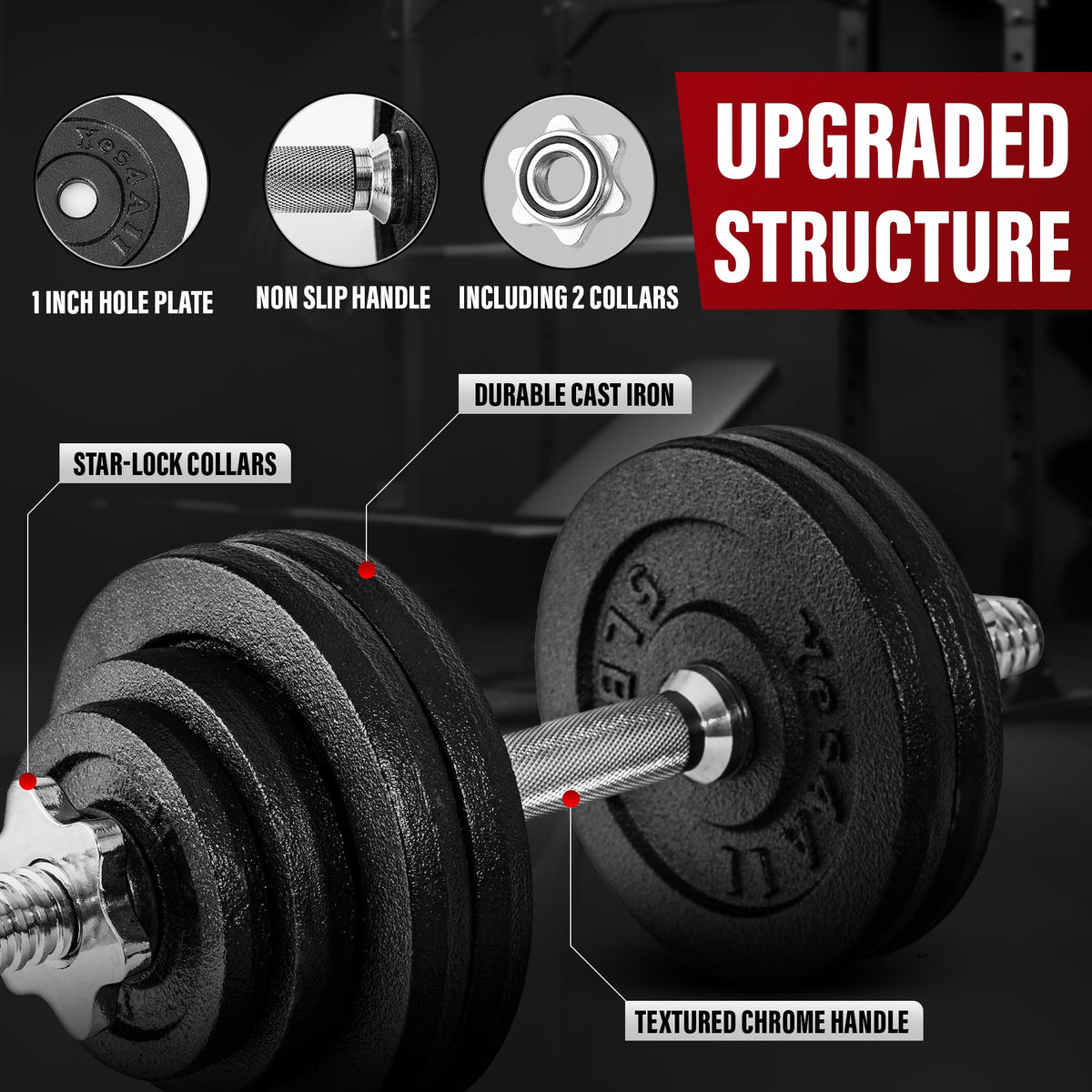 Adjustable Dumbbell Set with Weight Plates U473