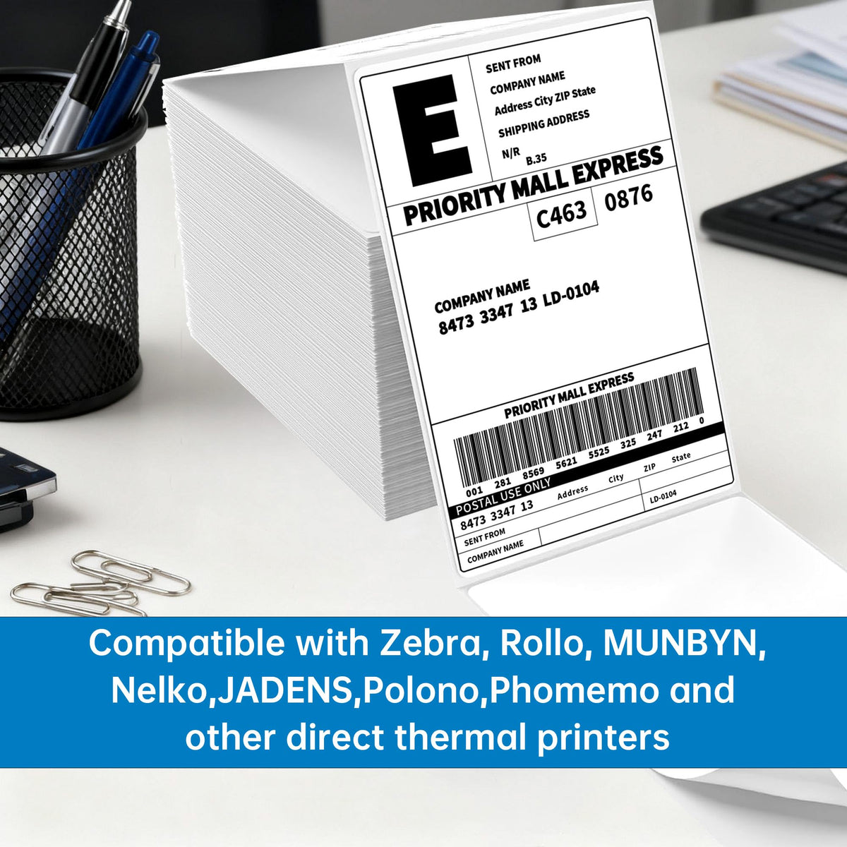 4x6 Thermal Labels 100/Stack M20183