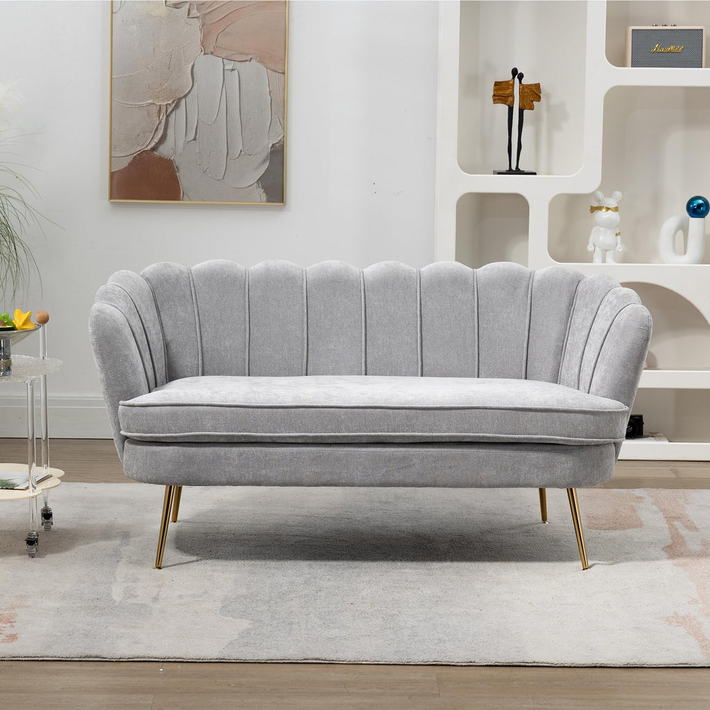 Light Gray Small Loveseat Sofa E5989
