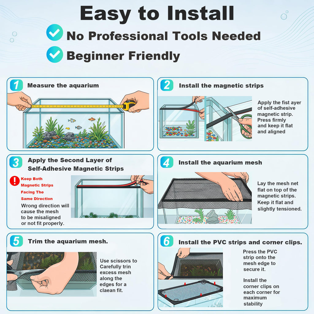 Magnetic Aquarium Lid Mesh Cover A994403