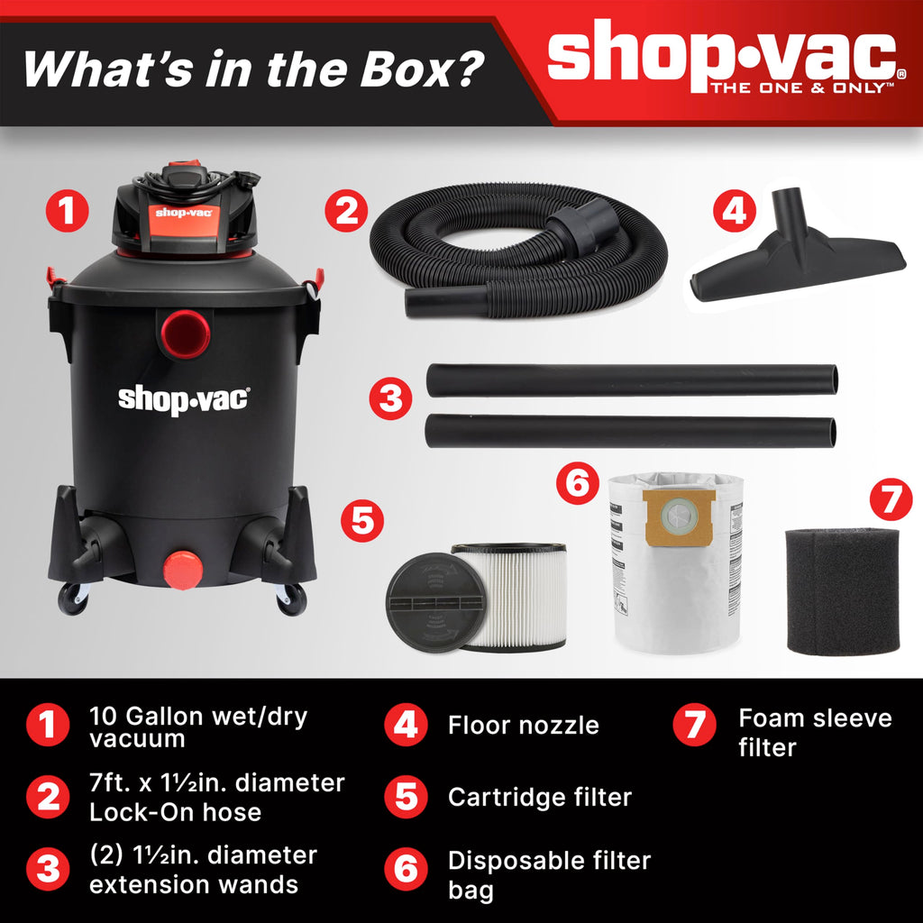10 Gallon 4.5 Peak HP Wet/Dry Vacuum with Blower J2302