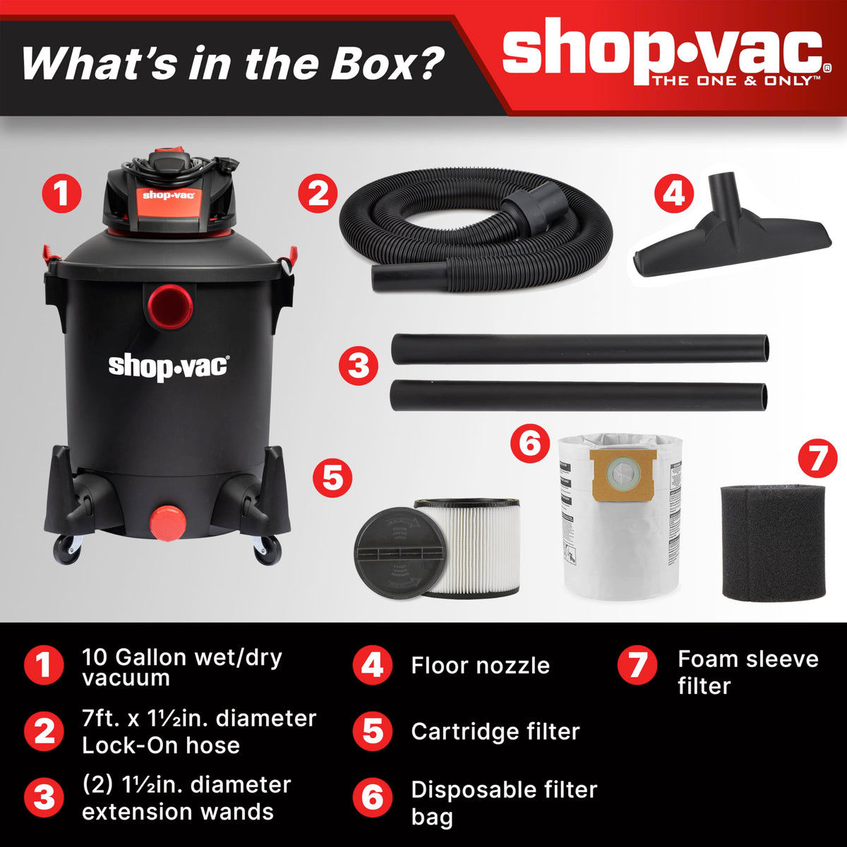 10 Gallon 4.5 Peak HP Wet/Dry Vacuum with Blower J2302