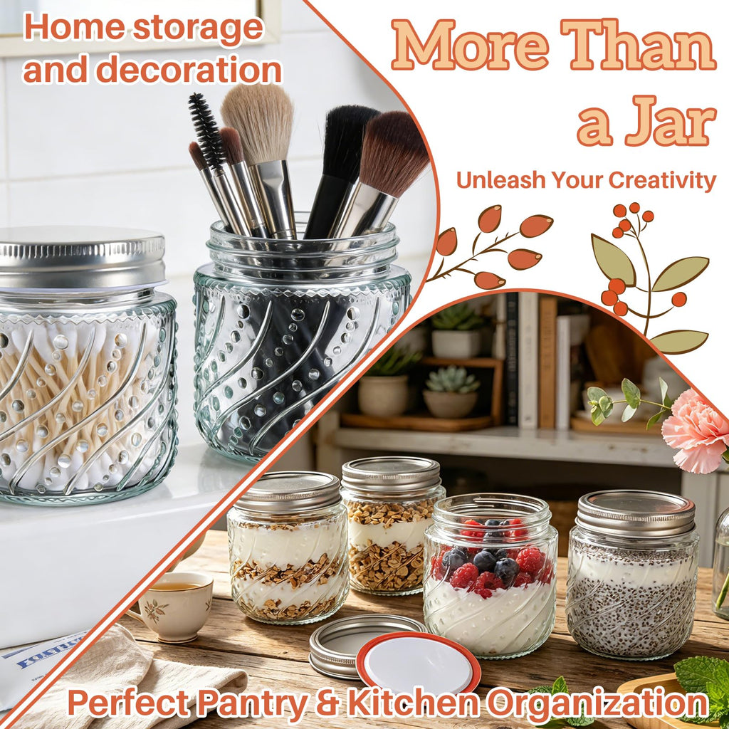 16oz Wide Mouth Mason Jars with Lids and Bands, 8 Pack Y923283