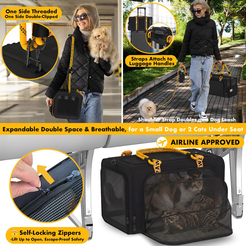 Double Pet Stroller with 2 Detachable Carrier X12227