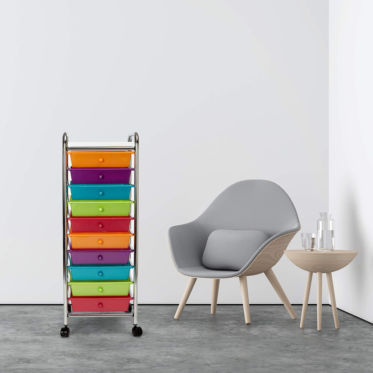 10 Drawer Rolling Storage Cart B195