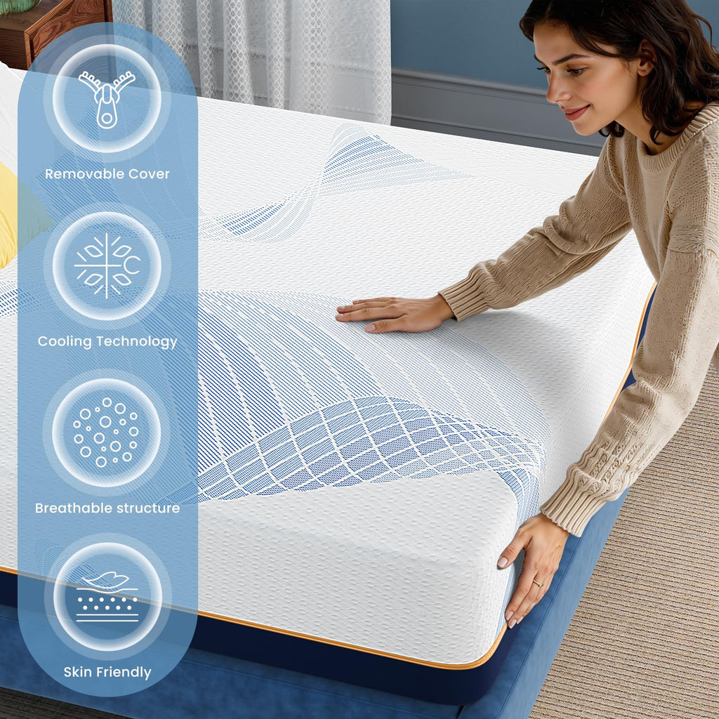 Twin Size 6 Inch Cooling Gel Memory Foam Mattress E82163