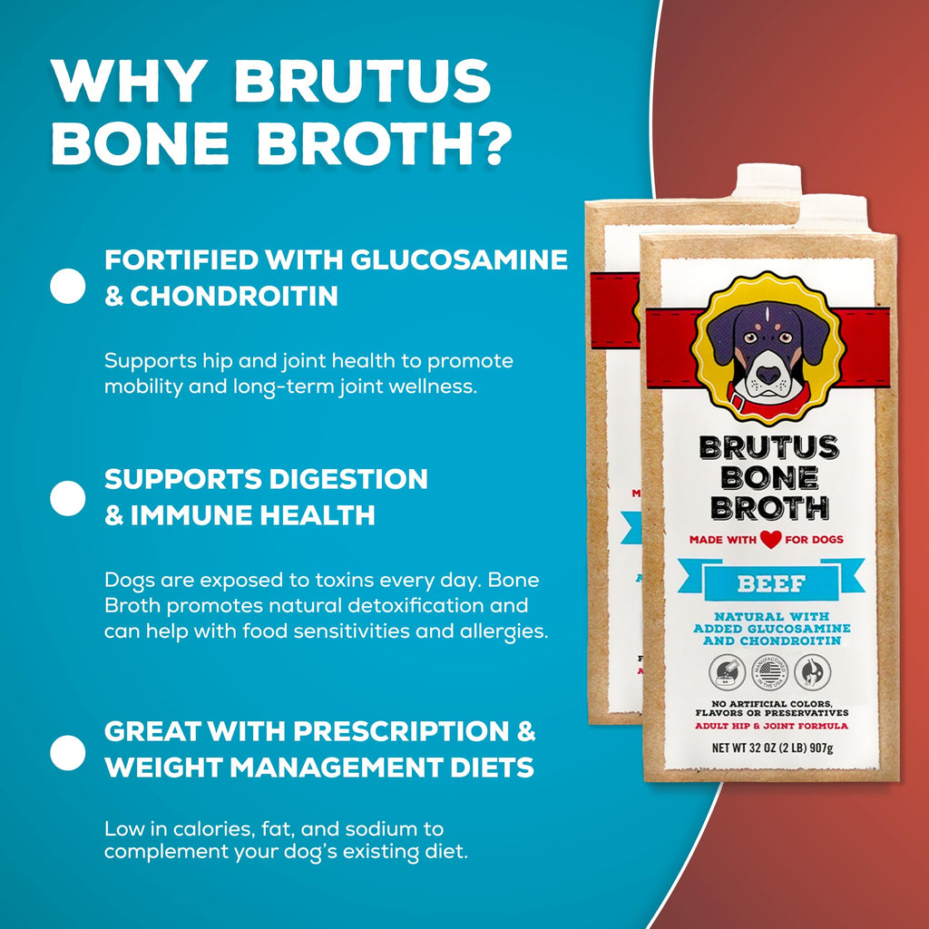 Instant Bone Broth Dog Food Topper Beef Flavor Pack of 2 B3614