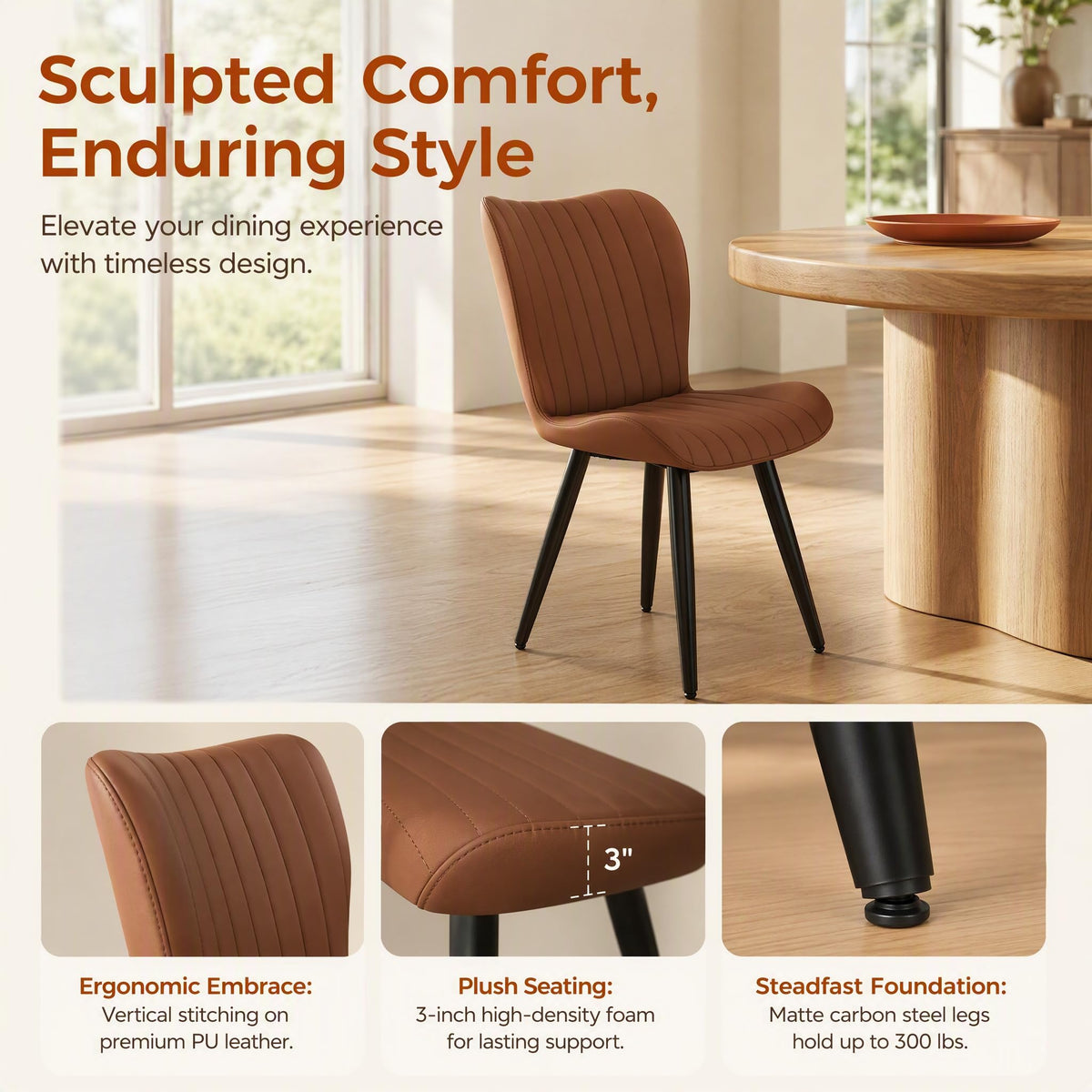 63-94.5 Inch Extendable Dining Table Set with 8 Brown Chairs B242