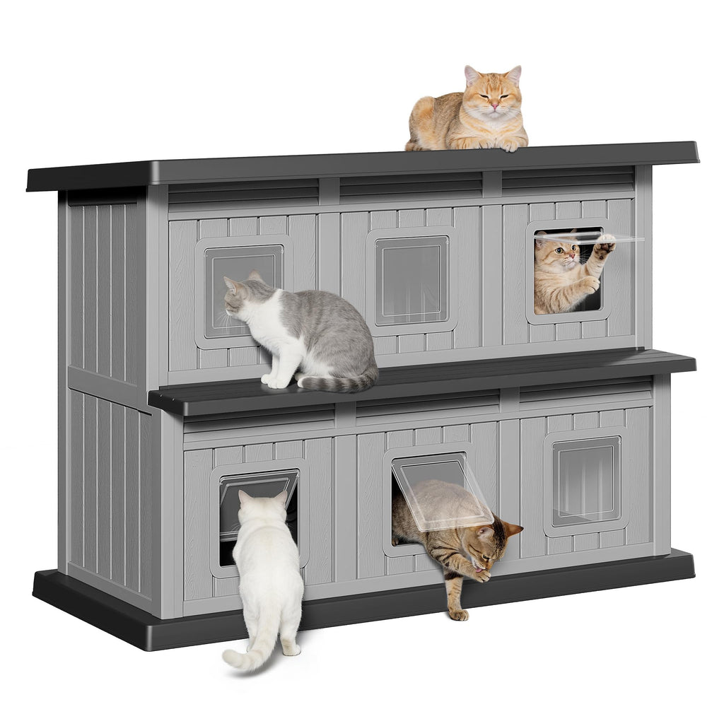 Weatherproof 2 Storey Insulated Cat House I4571