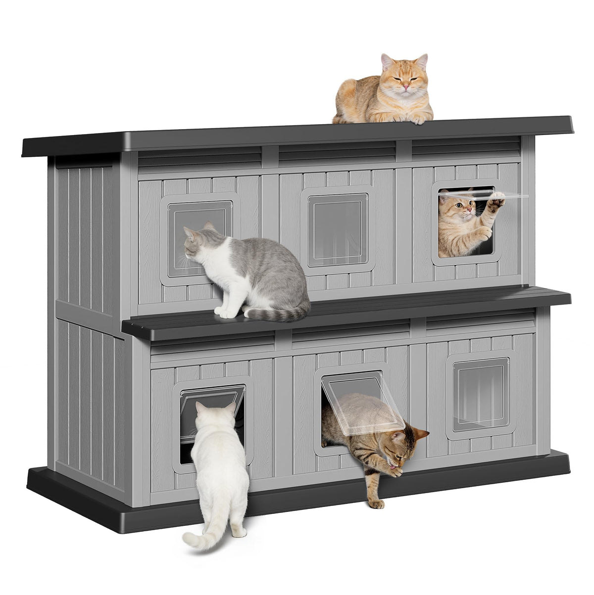 Weatherproof 2 Storey Insulated Cat House I4571