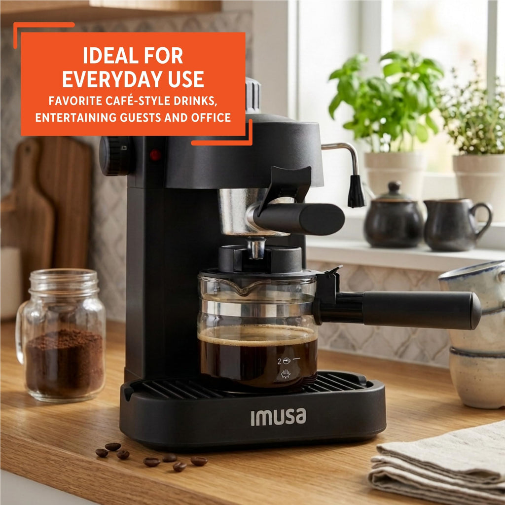 4 Cup Electric Espresso Cappuccino Coffee Maker, Black N523
