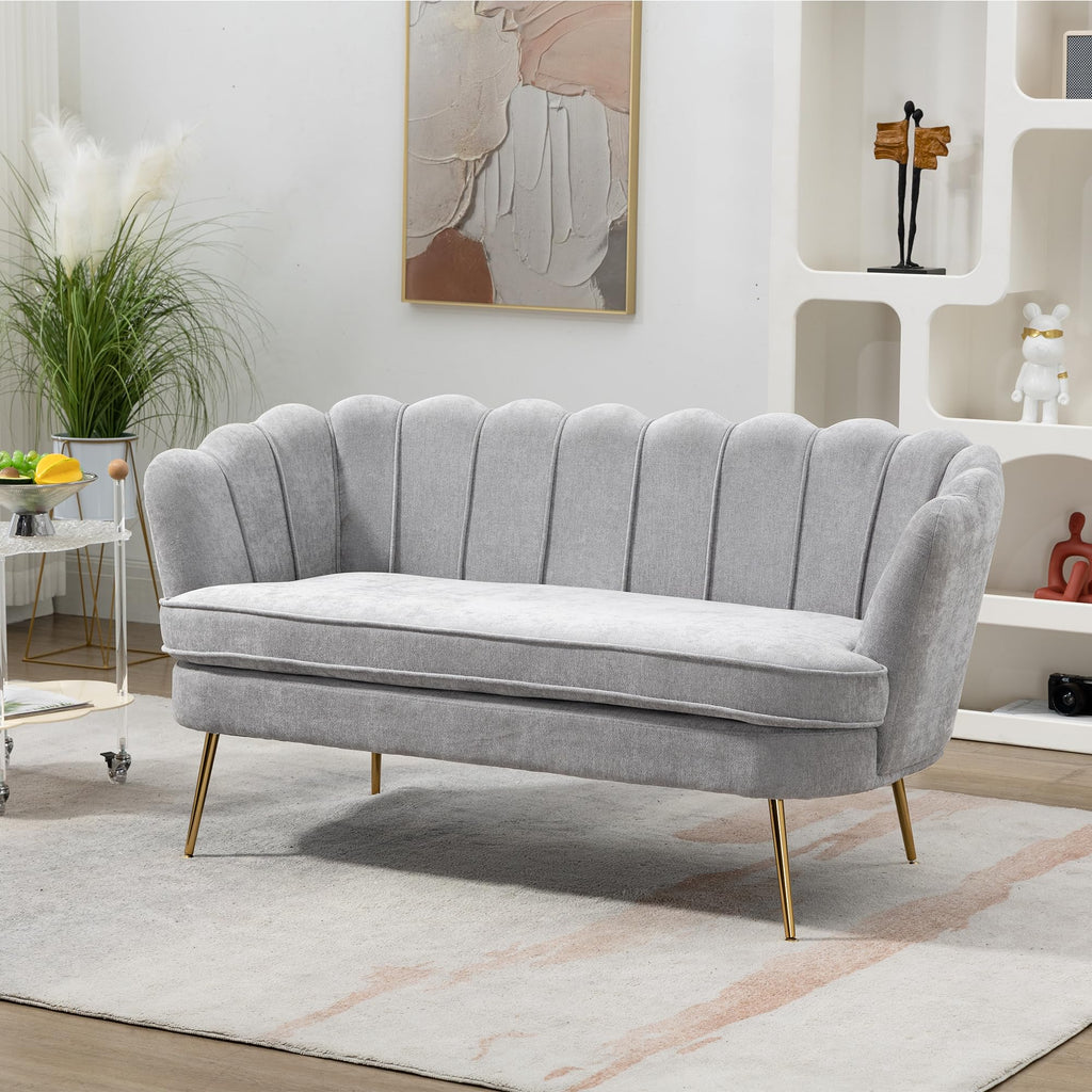 Light Gray Small Loveseat Sofa E5989
