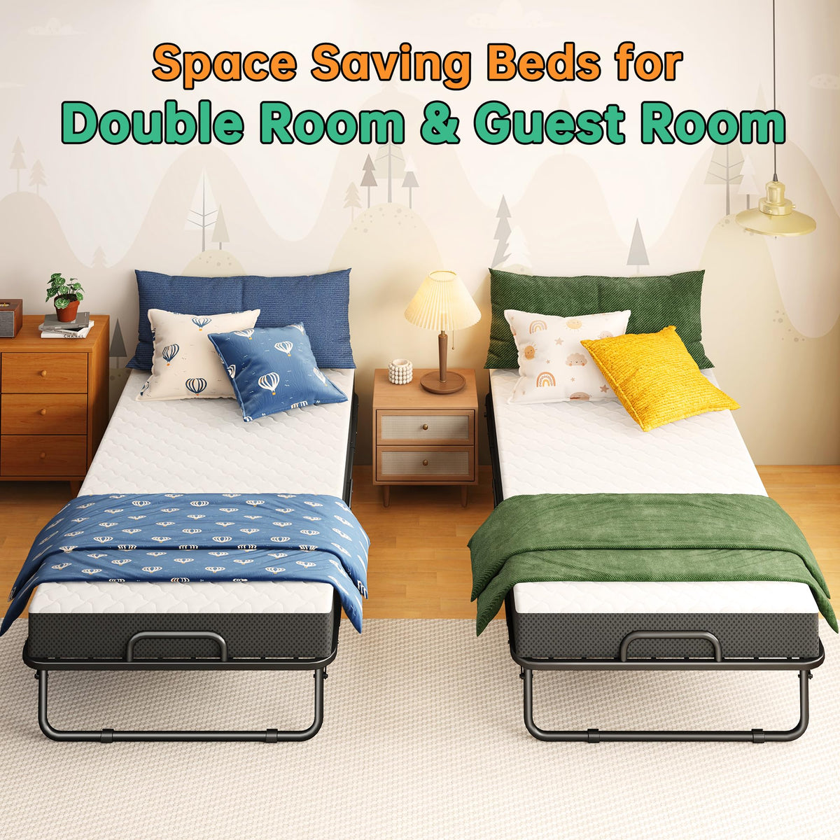 75" x 39" Folding Bed with 5" Memory Foam Mattress D873