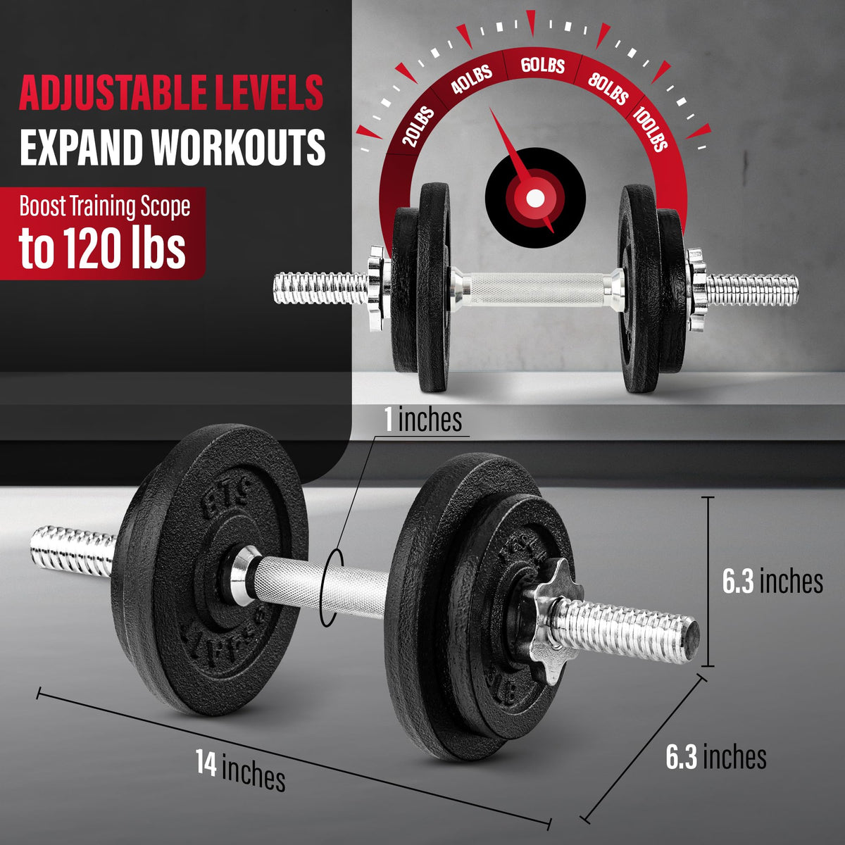 Adjustable Dumbbell Set with Weight Plates U473