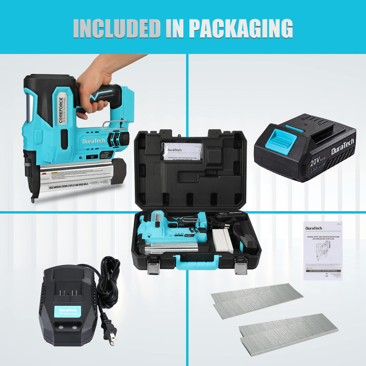 20V Cordless 18 Gauge 2-in-1 Nail Staple Gun P3640