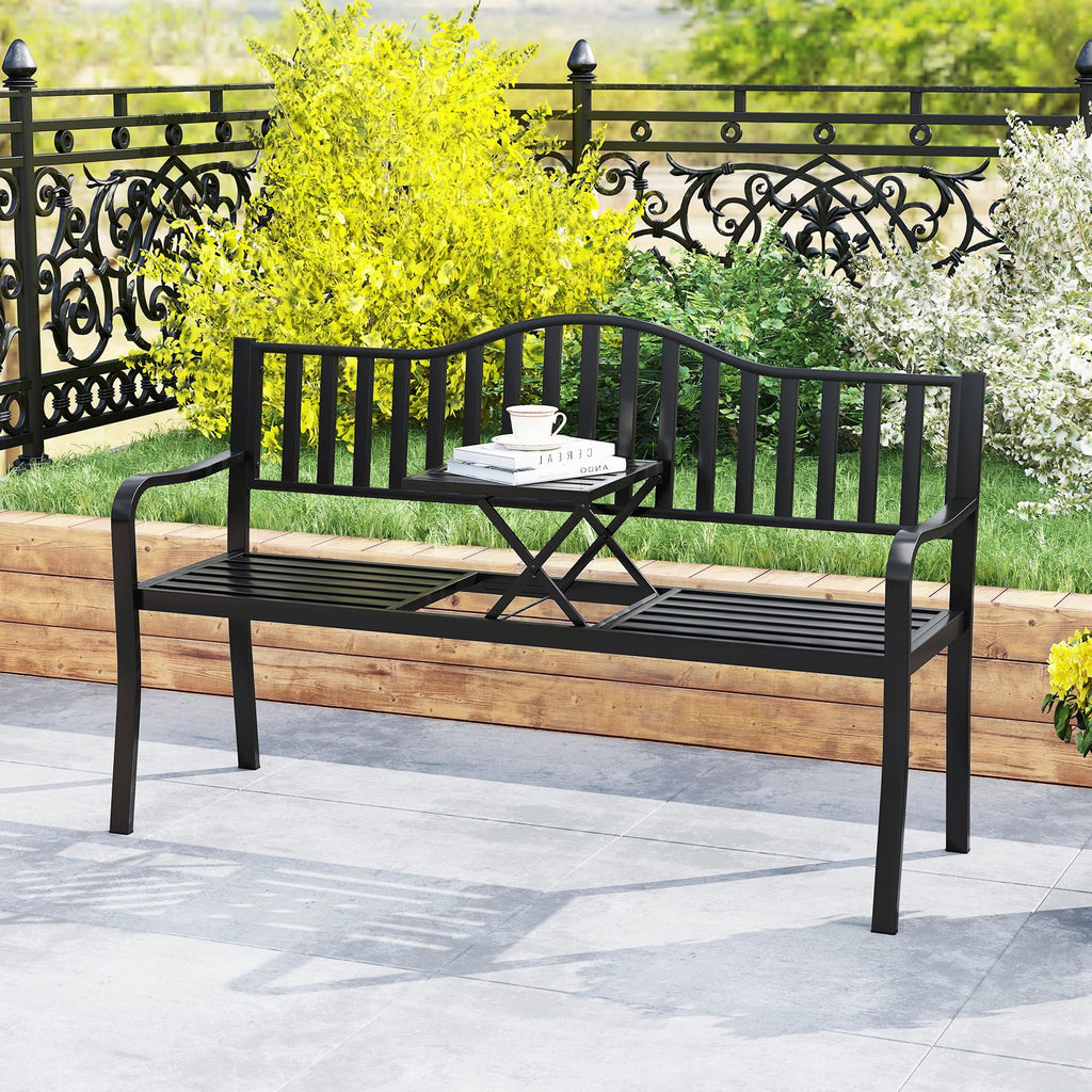 60” Metal Outdoor Garden Park Bench R83288