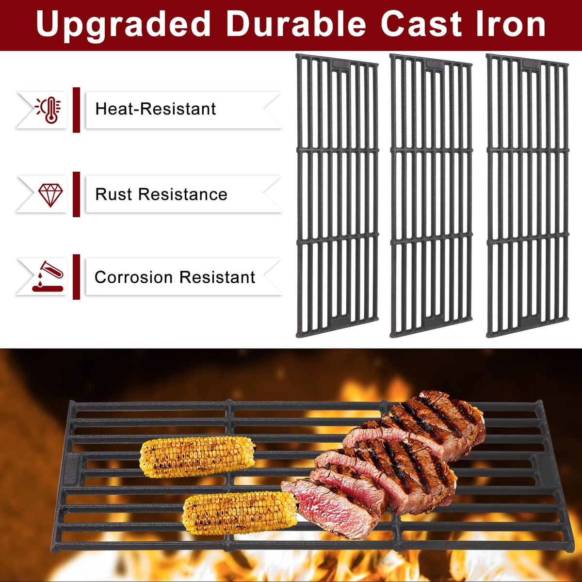 20 Inches Ash Pan Drip Pan and Grill Grates for Charcoal Grills C8842