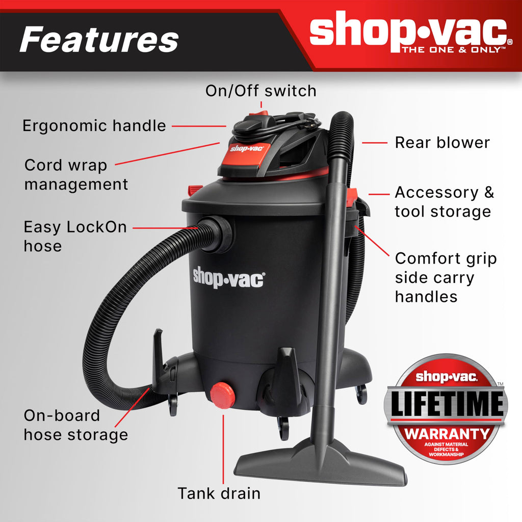 10 Gallon 4.5 Peak HP Wet/Dry Vacuum with Blower J2302